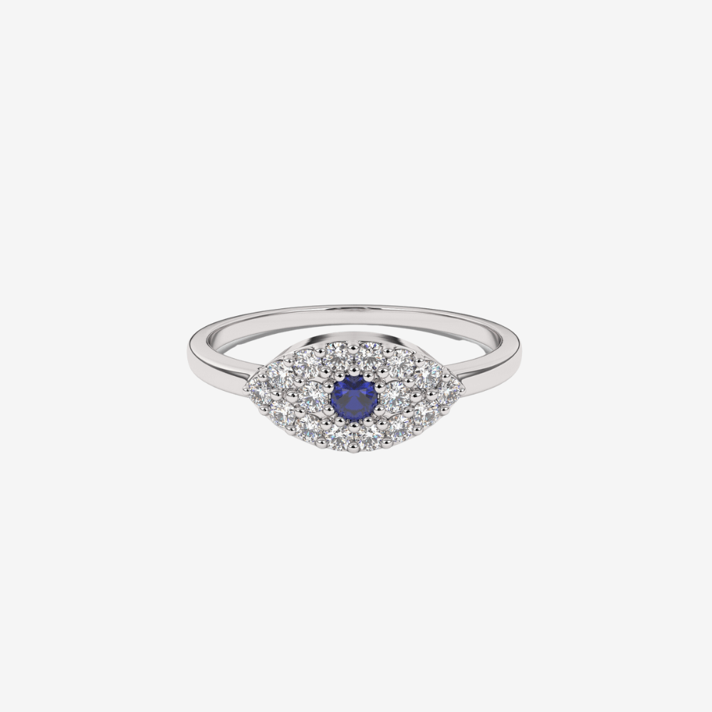 Evil Eye 🧿 Pavé Diamond Ring - Goldie Paris Jewellery
