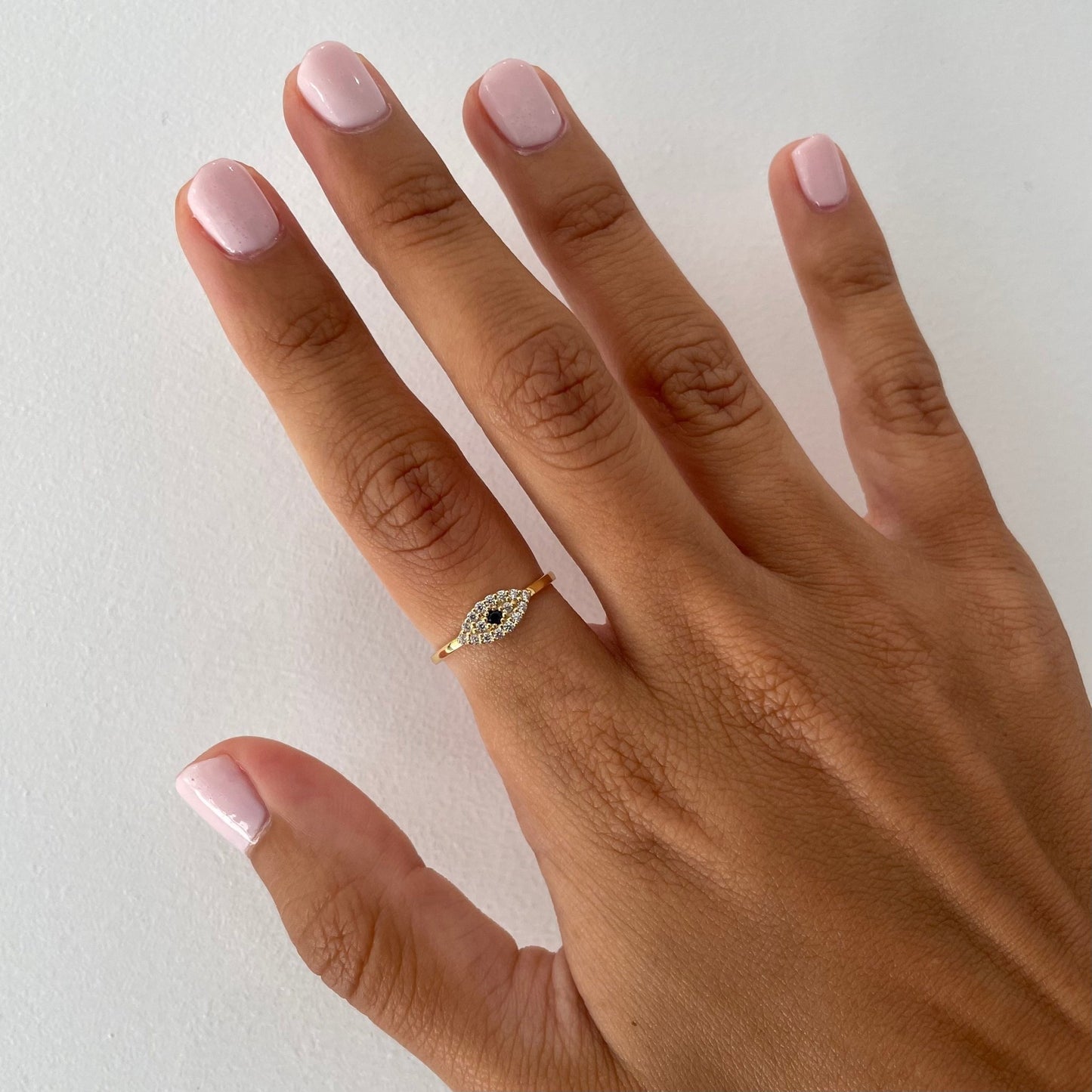 Evil Eye 🧿 Pavé Diamond Ring - Goldie Paris Jewellery
