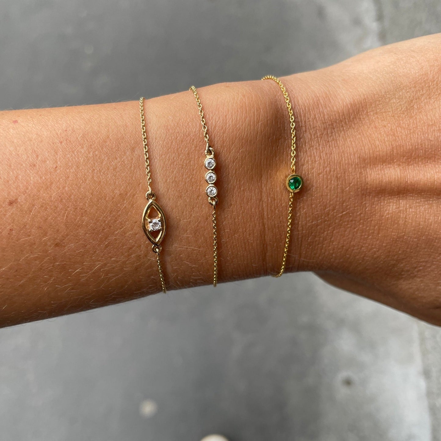 Evil Eye Single Diamond Bracelet - Goldie Paris Jewellery