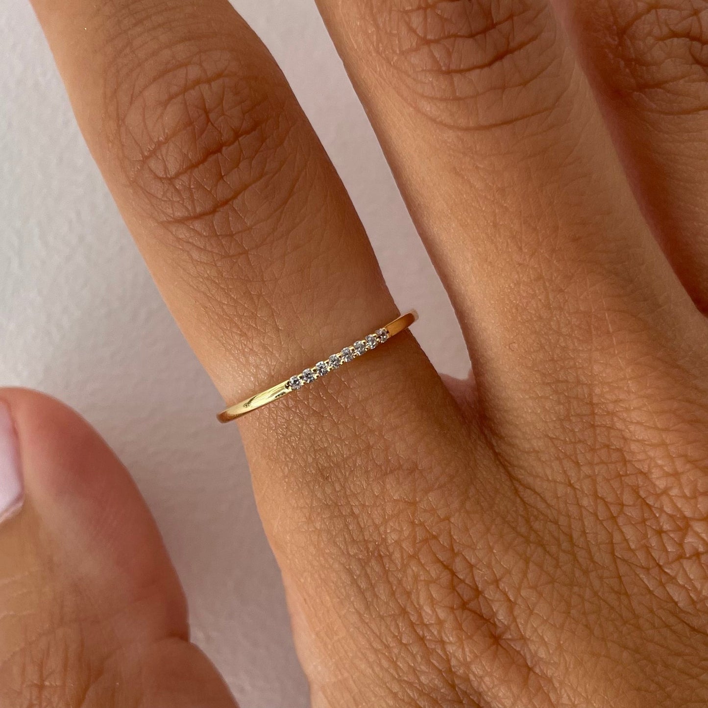 "Hanna" Diamond Row Stackable Ring Band - Goldie Paris Jewellery