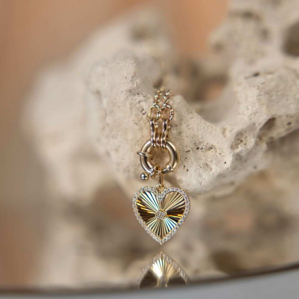 Heart Fluted Medallion Pendant - Goldie Paris Jewellery