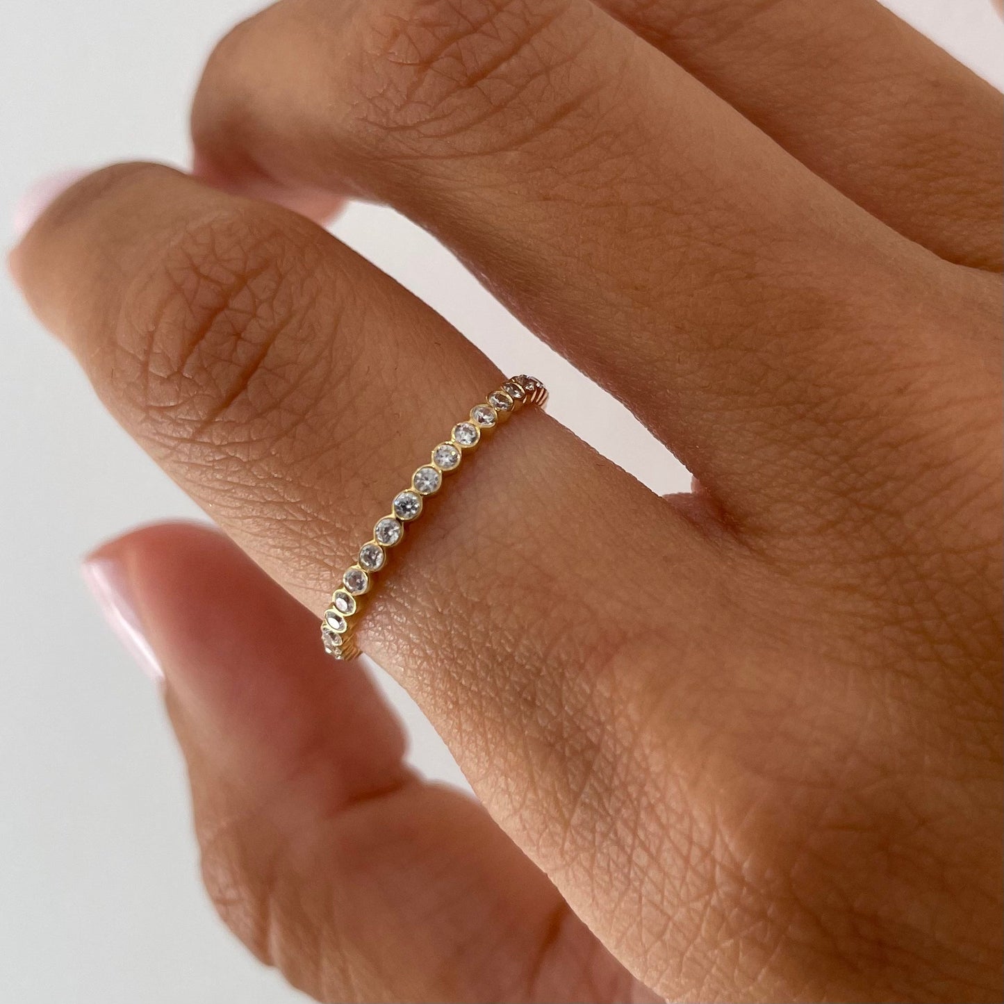 "Ilana" Stackable Bezel Diamond Eternity Band - Goldie Paris Jewellery
