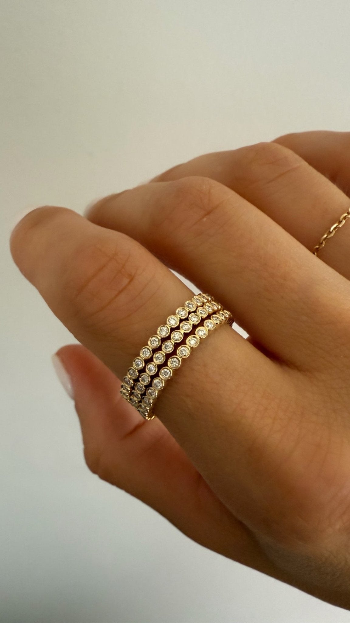 "Ilana" Stackable Bezel Diamond Eternity Band - Goldie Paris Jewellery