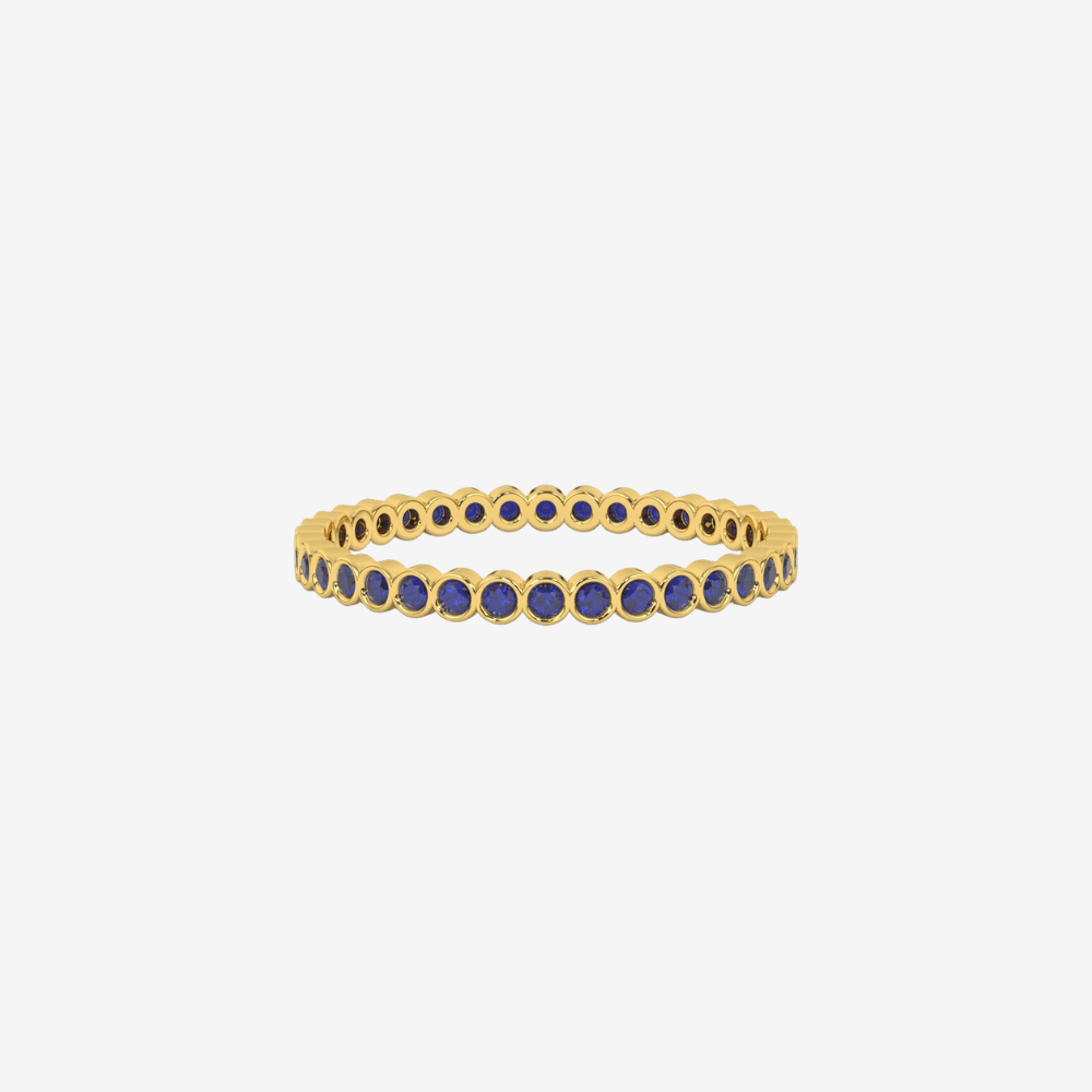 "Ilana" Stackable Bezel - Set Sapphires Eternity Band - Blue - Goldie Paris Jewellery