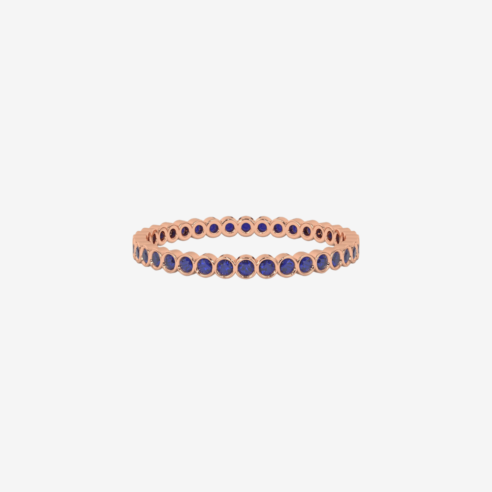 "Ilana" Stackable Bezel - Set Sapphires Eternity Band - Blue - Goldie Paris Jewellery