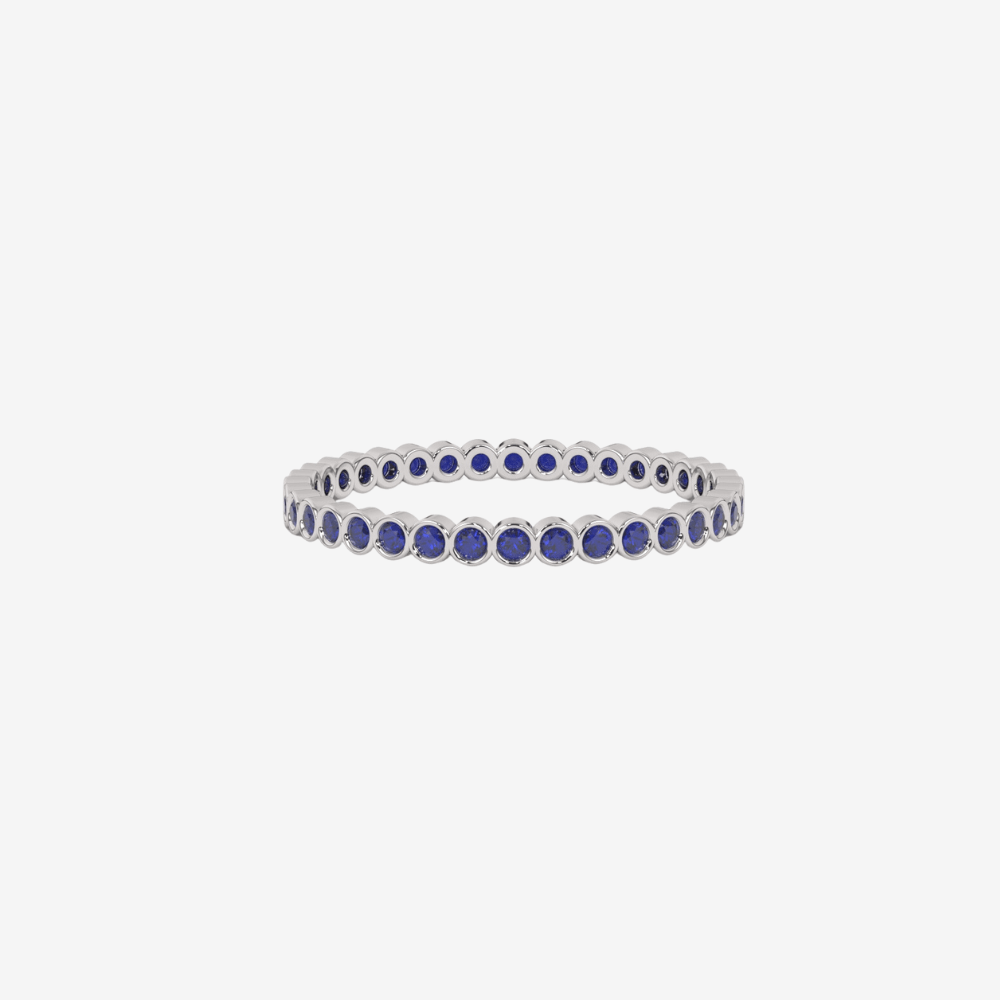 "Ilana" Stackable Bezel - Set Sapphires Eternity Band - Blue - Goldie Paris Jewellery