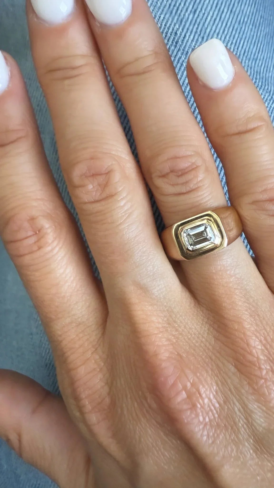Jenna Diamond Ring - Emerald Cut - Goldie Paris Jewellery