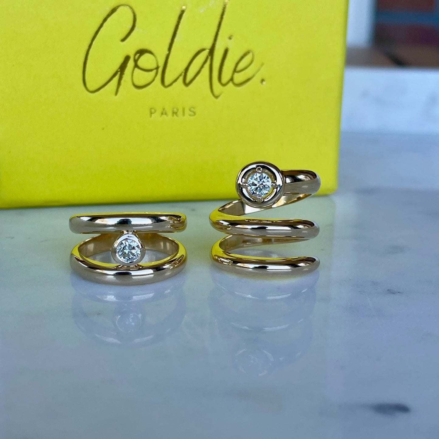 Jodi Infinite Single Diamond Chunky Ring - Goldie Paris Jewellery