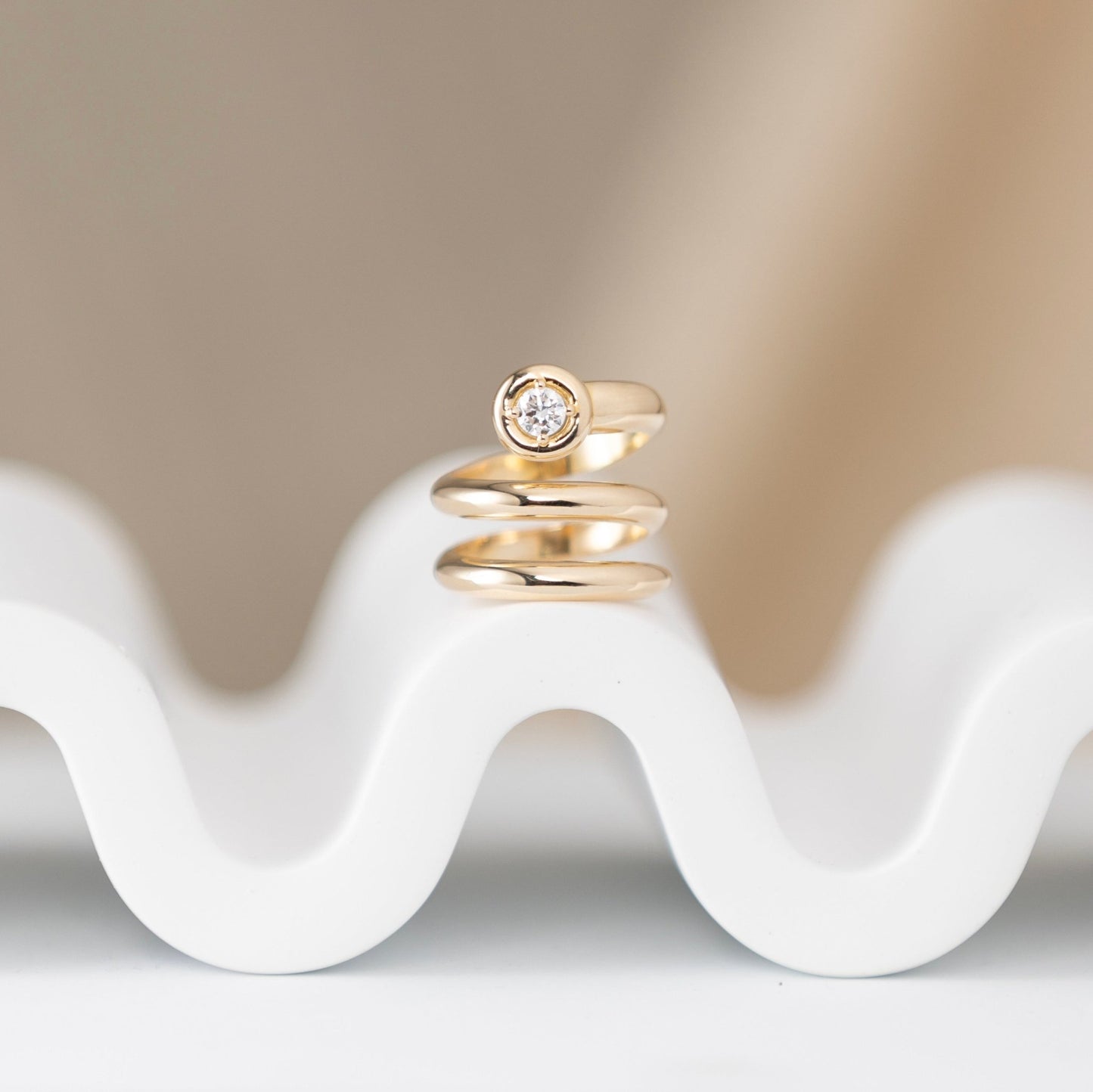 Jodi Infinite Single Diamond Chunky Ring - Goldie Paris Jewellery