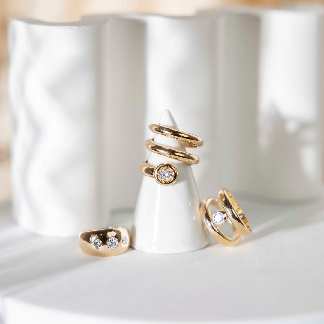 Jodi Infinite Single Diamond Chunky Ring - Goldie Paris Jewellery