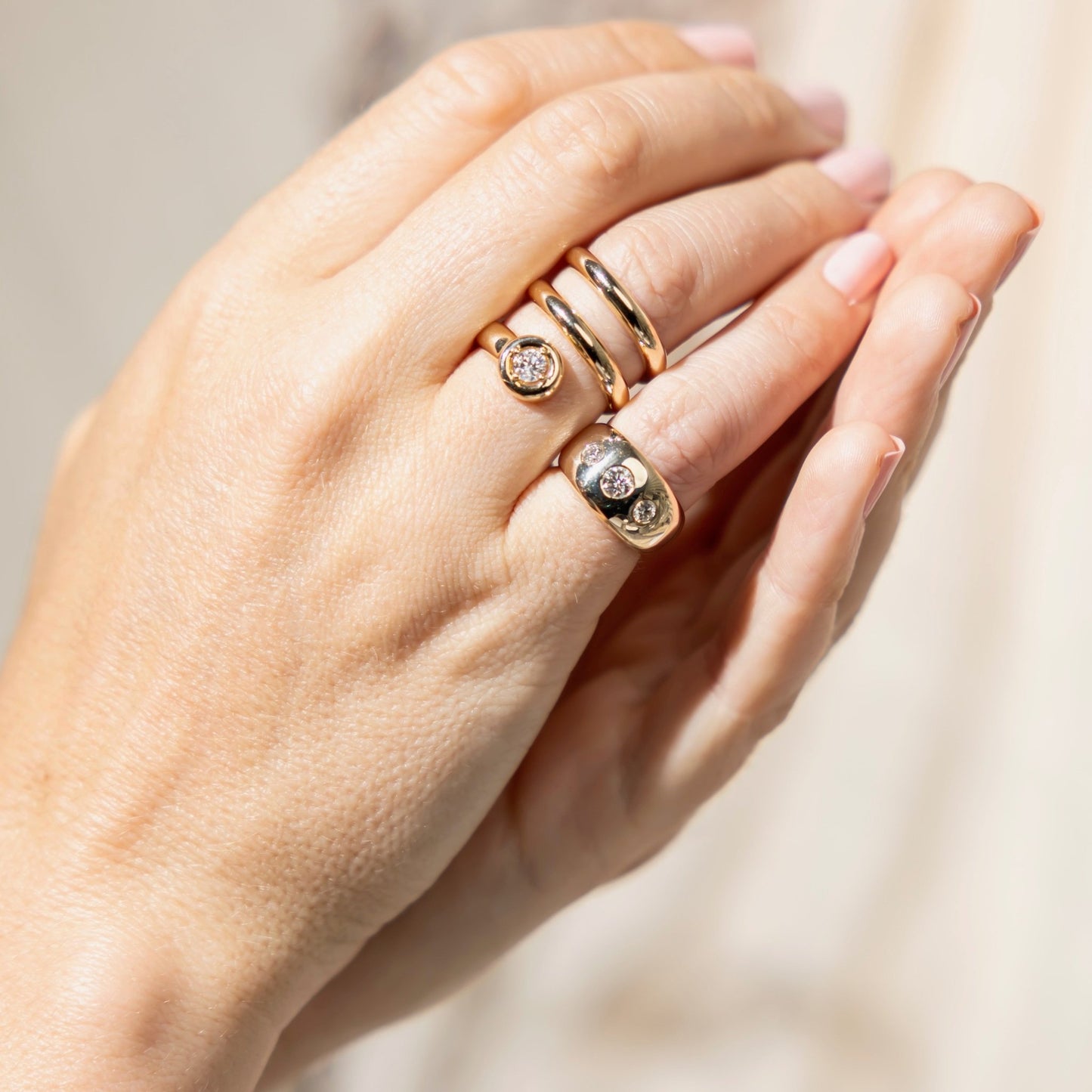 Jodi Infinite Single Diamond Chunky Ring - Goldie Paris Jewellery