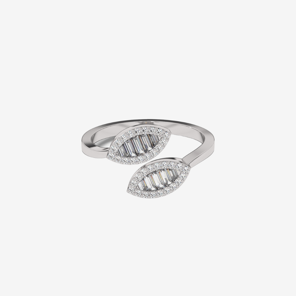 "Julie" Statement Double Leaf Diamond Ring - Goldie Paris Jewellery