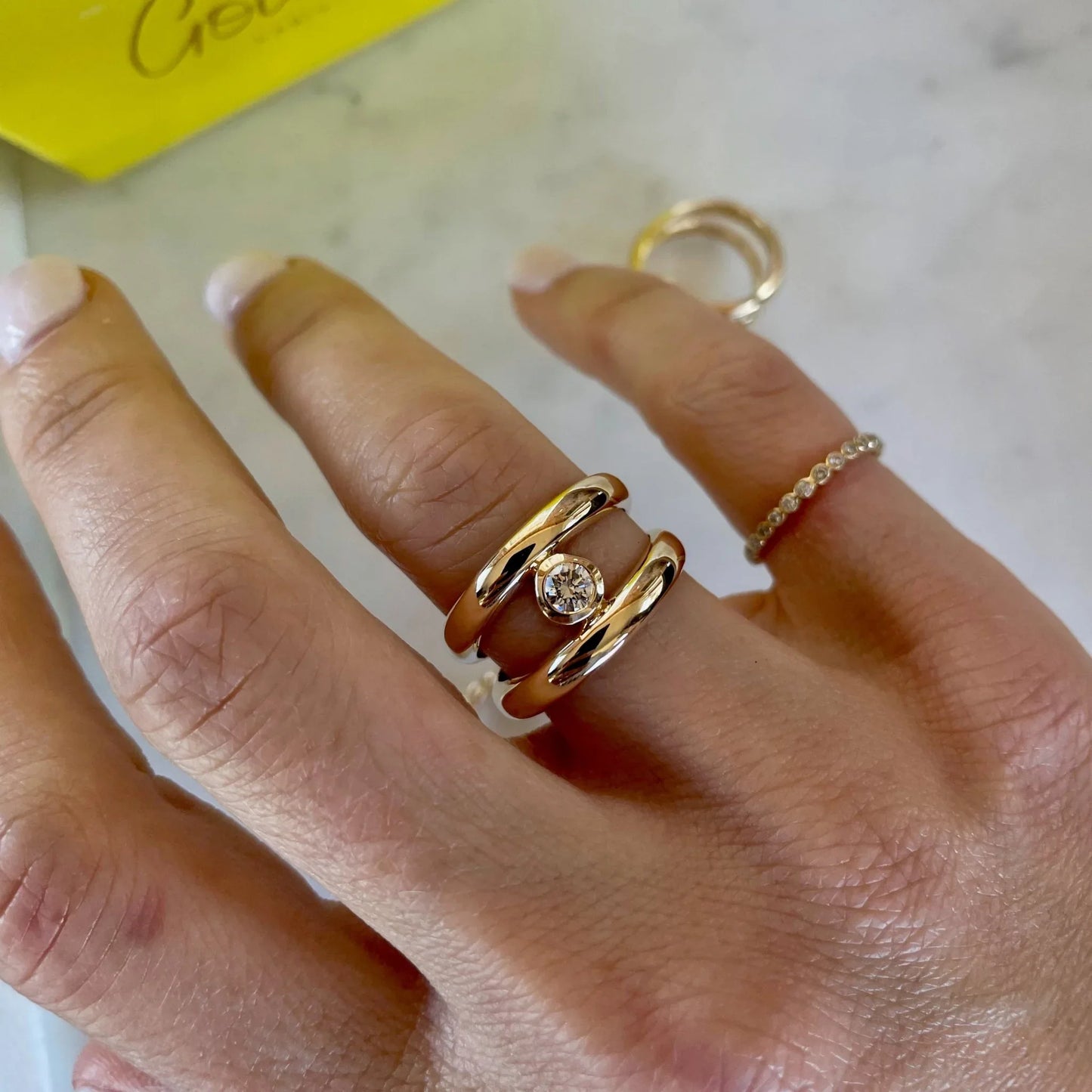 Kaye "solitaire" chunky ring - Goldie Paris Jewellery