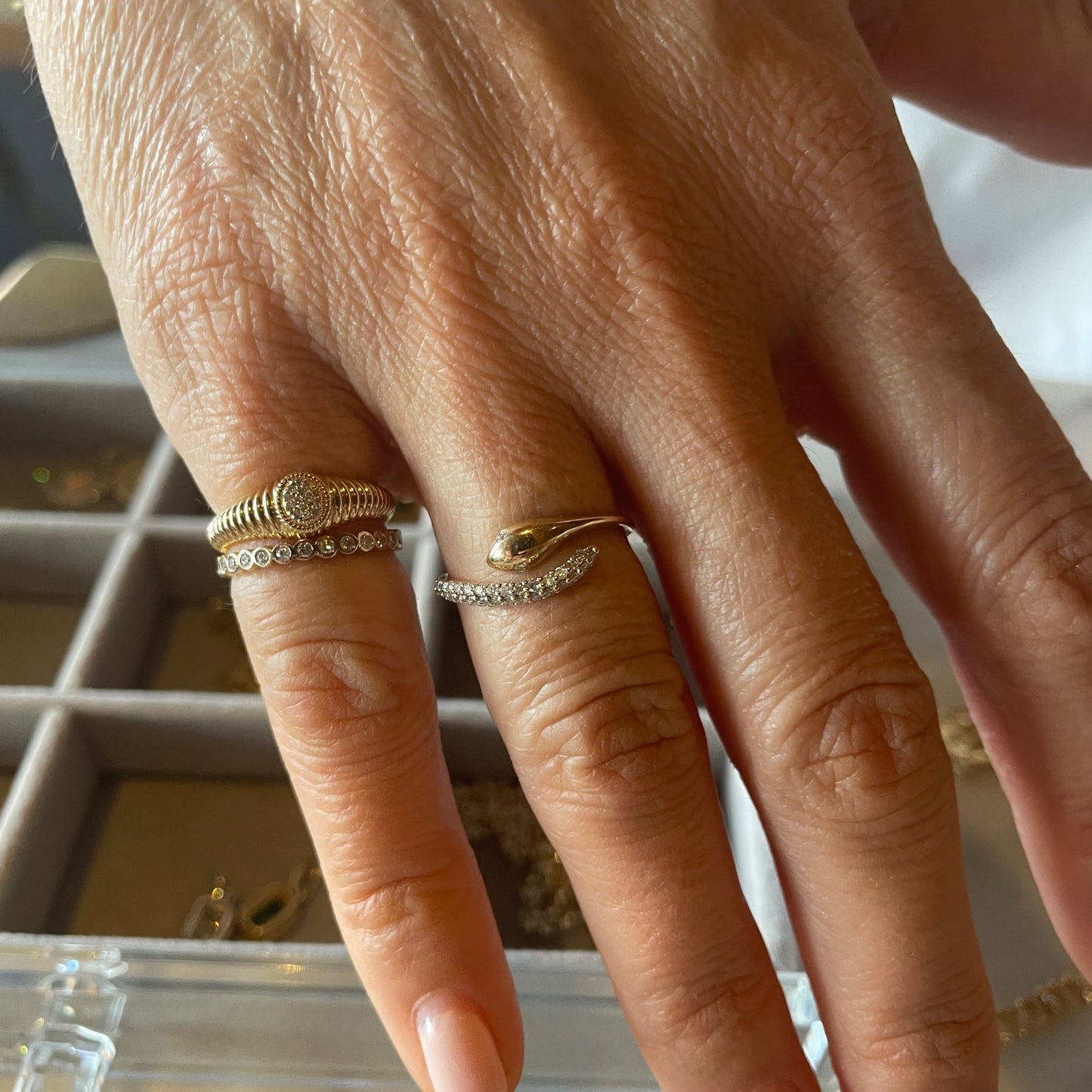 Lindi Snake Diamond Ring - Goldie Paris Jewellery