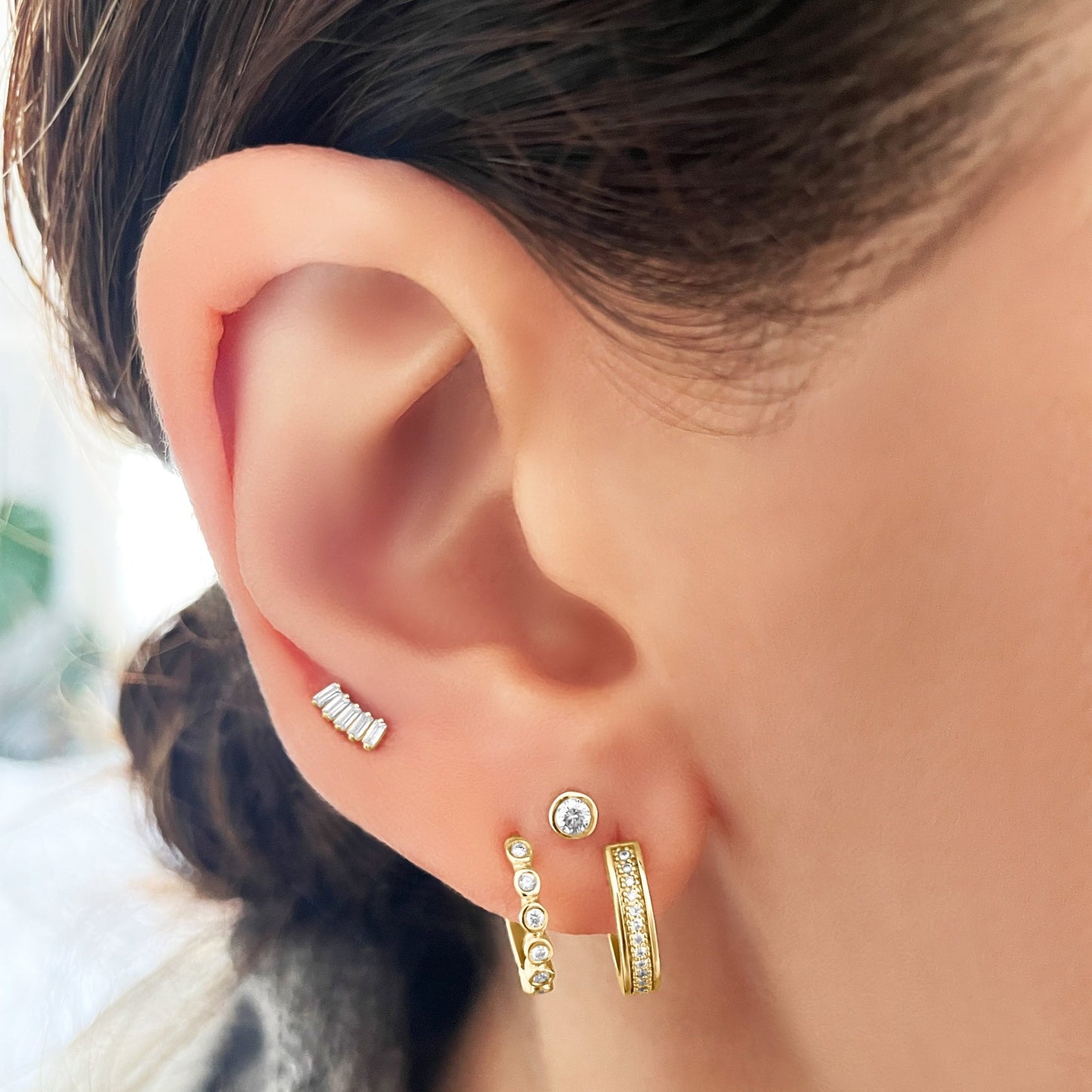 "Liz" Diamonds Hoops Earrings - Goldie Paris Jewellery