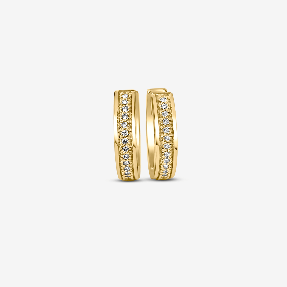 "Liz" Diamonds Hoops Earrings - Goldie Paris Jewellery