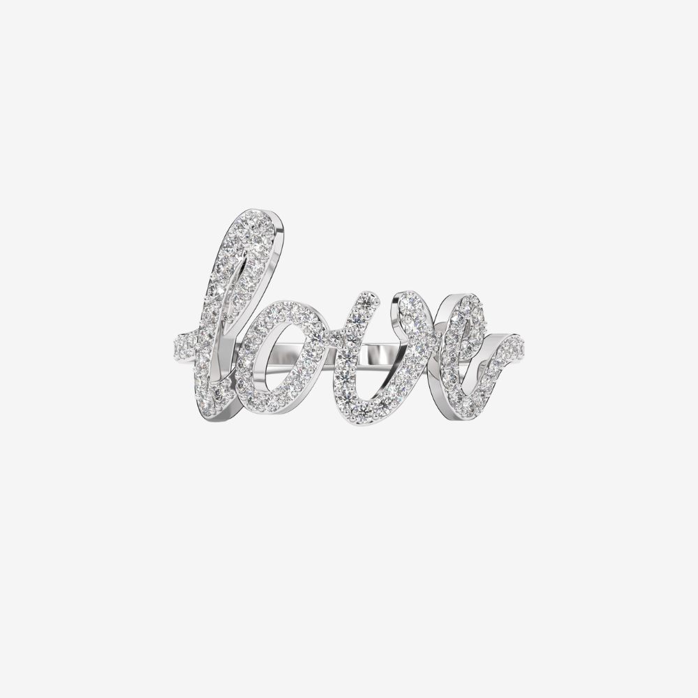 "Love" Pavé Diamond Ring - Goldie Paris Jewellery