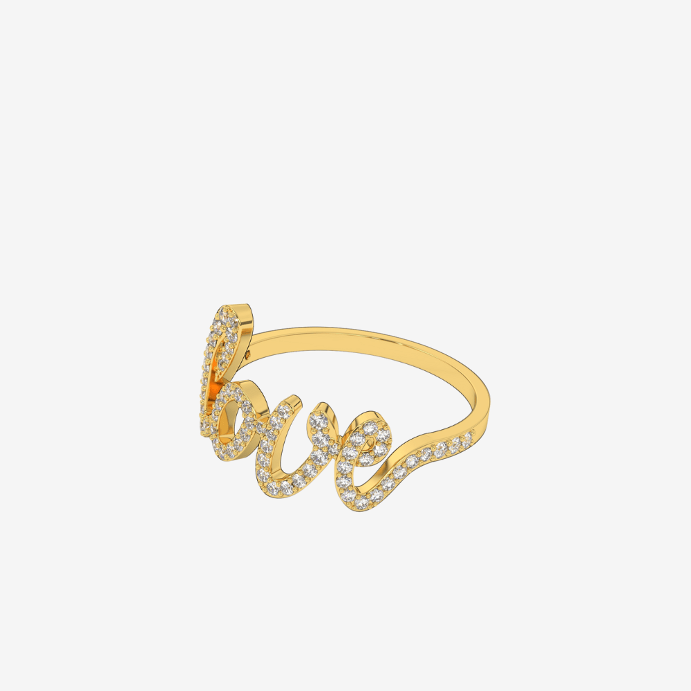 "Love" Pavé Diamond Ring - Goldie Paris Jewellery