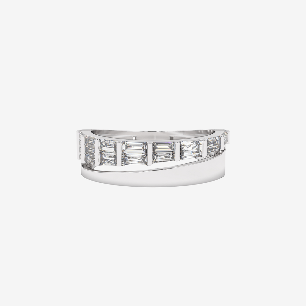 "Mia" Baguette Spiral Diamond Ring - Goldie Paris Jewellery