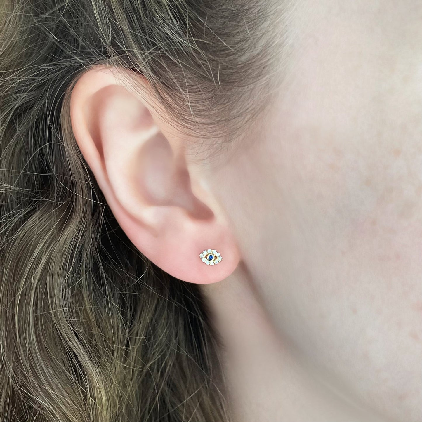 Mini Evil Eye Stud Earrings - Goldie Paris Jewellery
