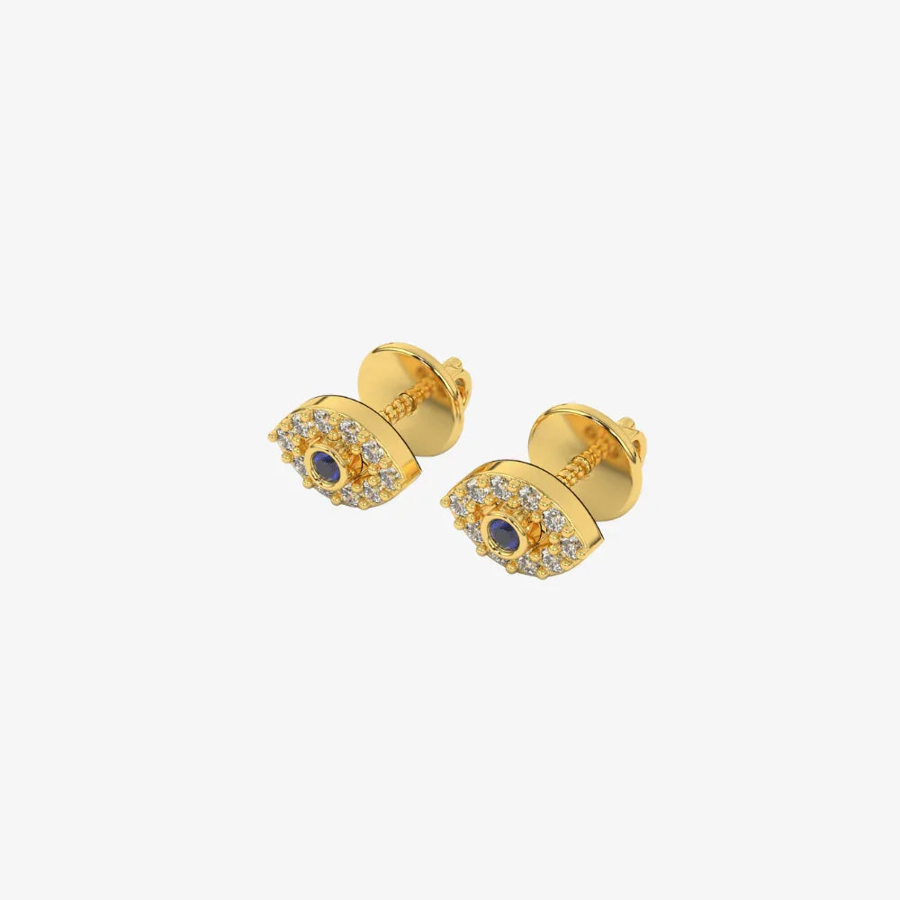 Mini Evil Eye Stud Earrings - Goldie Paris Jewellery
