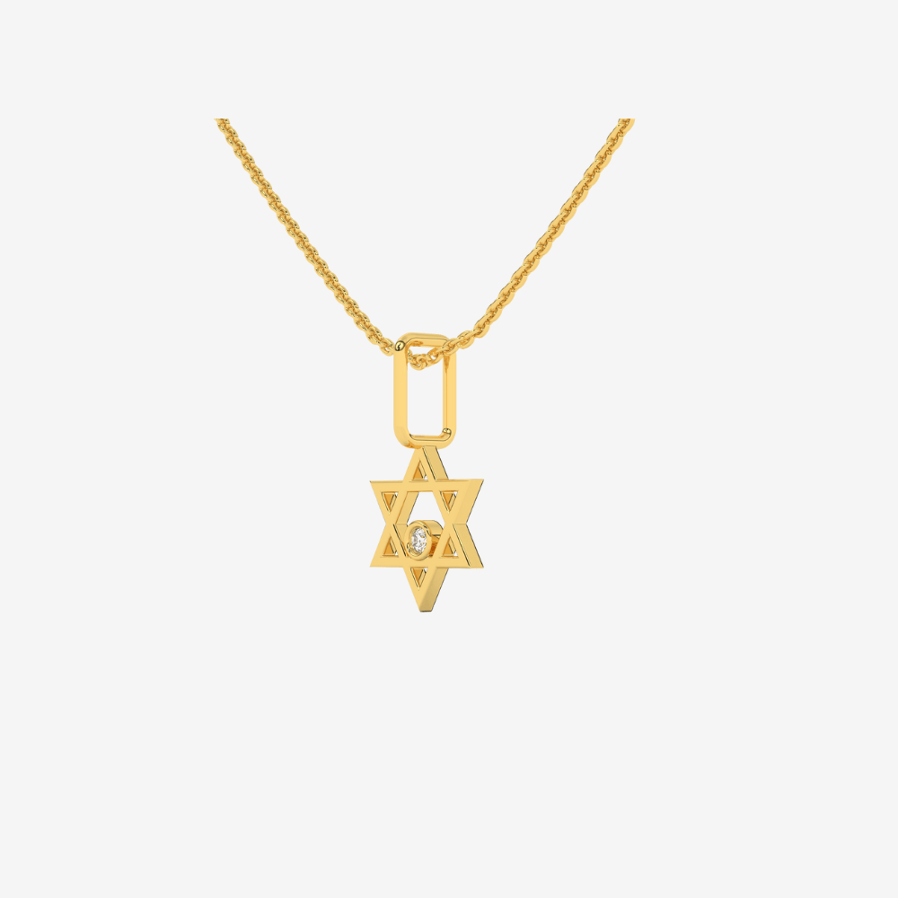 Mini Star of David with Diamond Pendant/Charm - Goldie Paris Jewellery