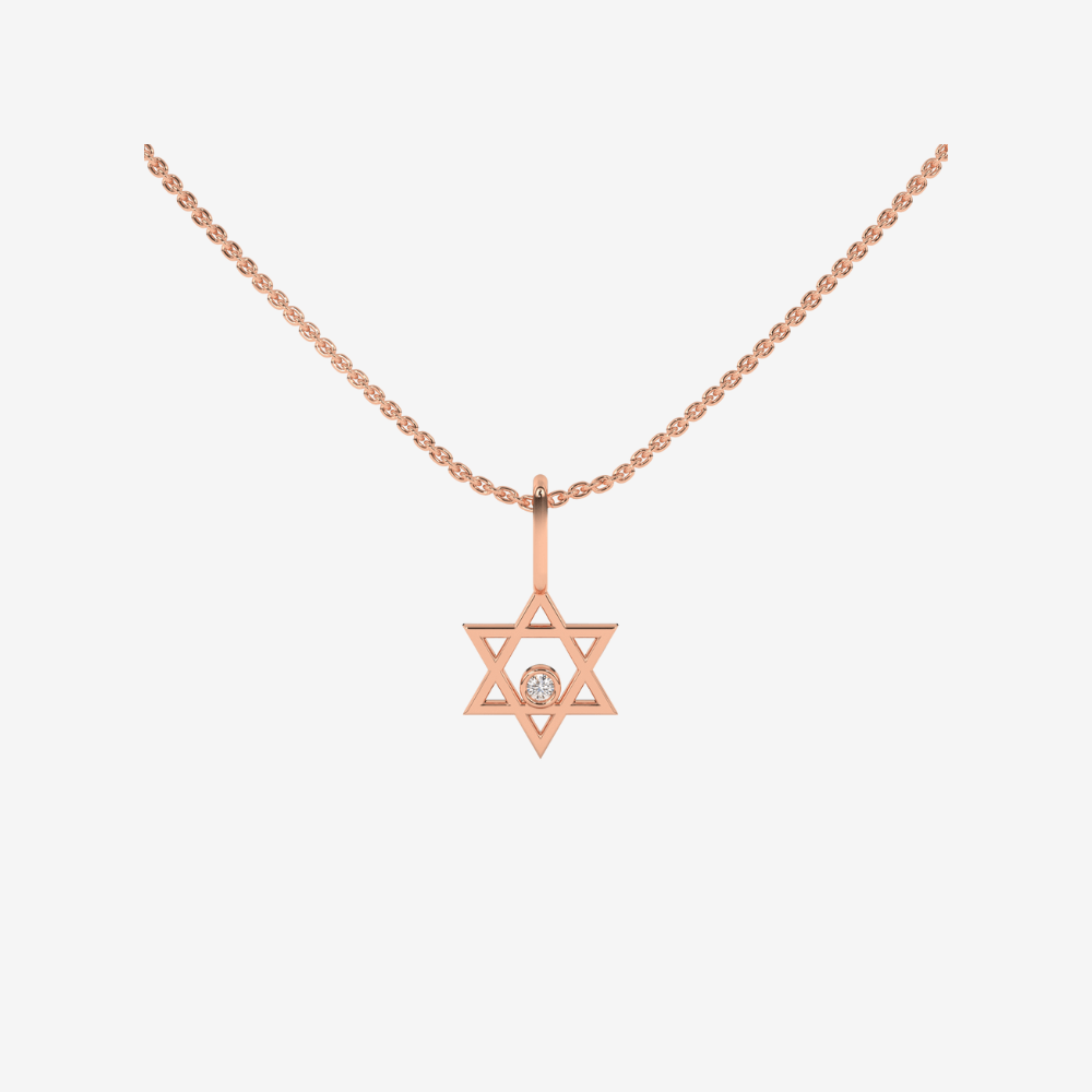 Mini Star of David with Diamond Pendant/Charm - Goldie Paris Jewellery