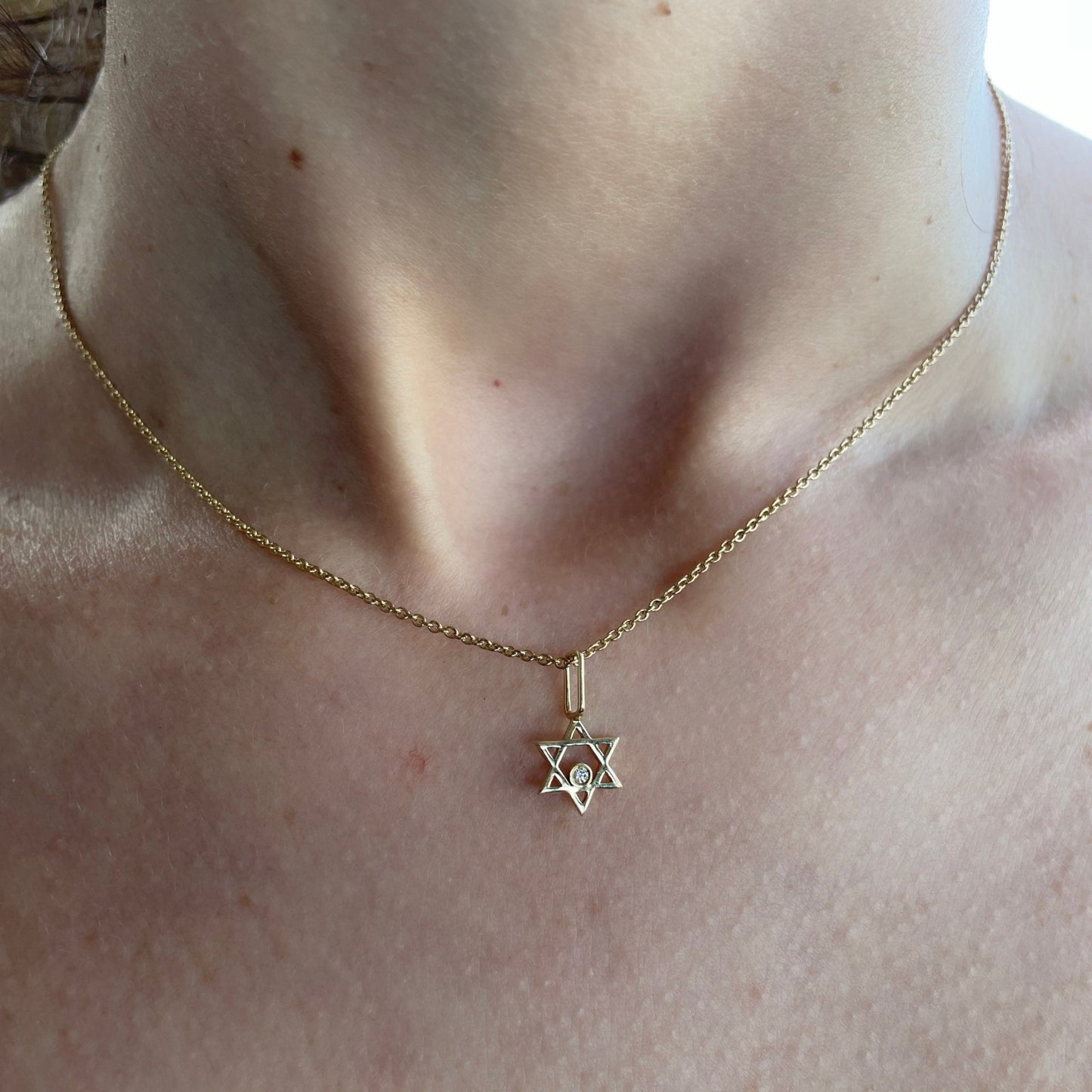 Mini Star of David with Diamond Pendant/Charm - Goldie Paris Jewellery