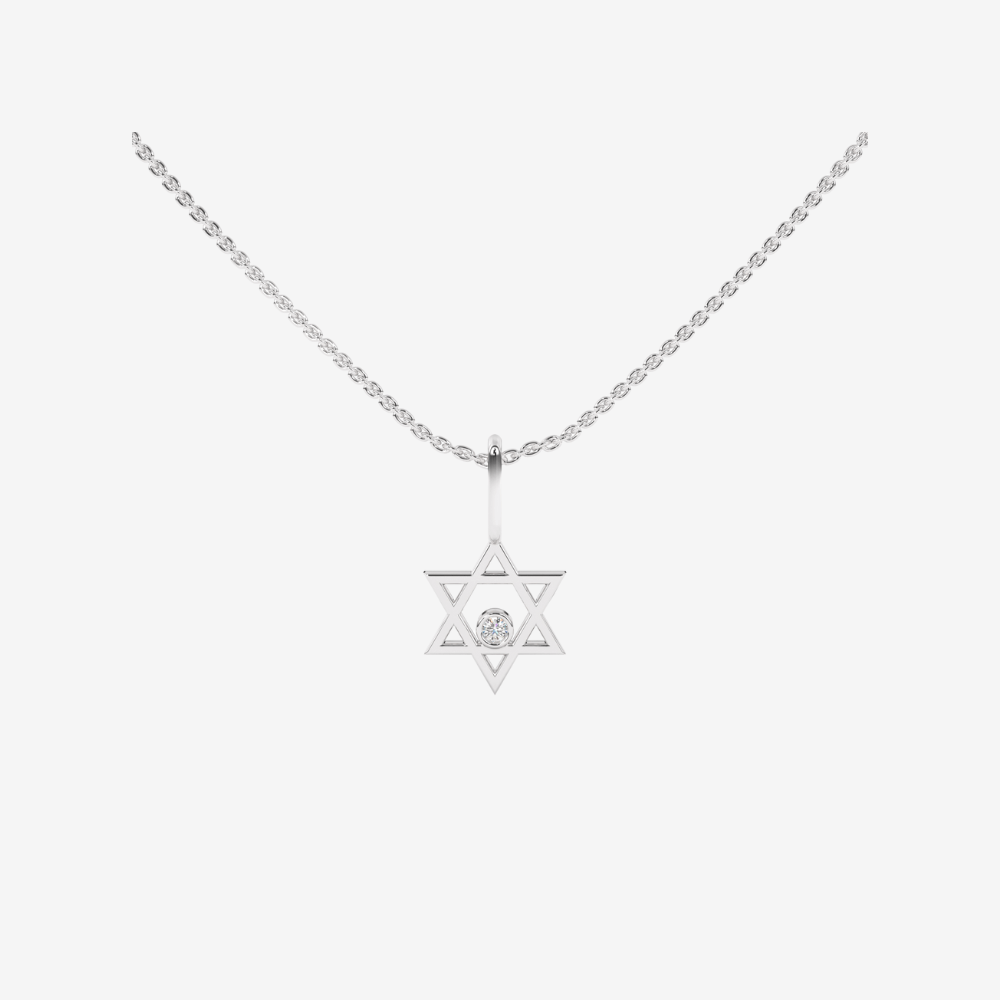 Mini Star of David with Diamond Pendant/Charm - Goldie Paris Jewellery