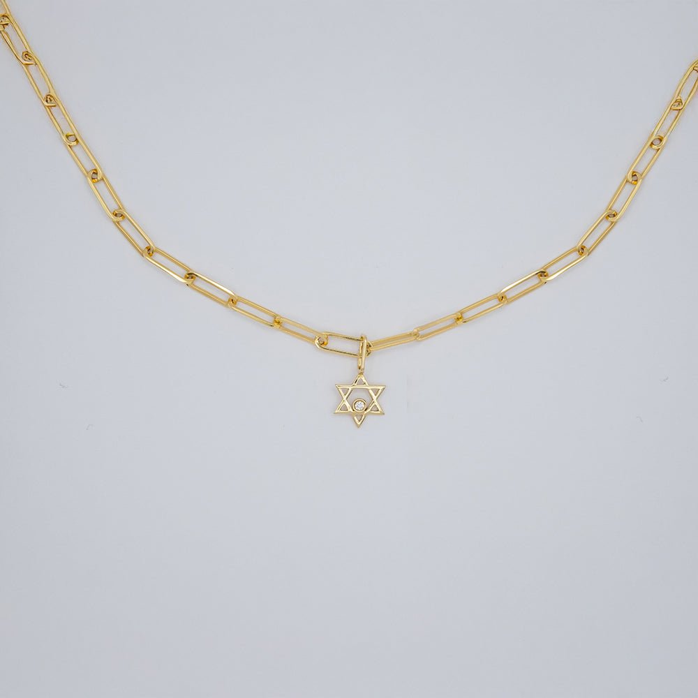 Mini Star of David with Diamond Pendant/Charm - Goldie Paris Jewellery