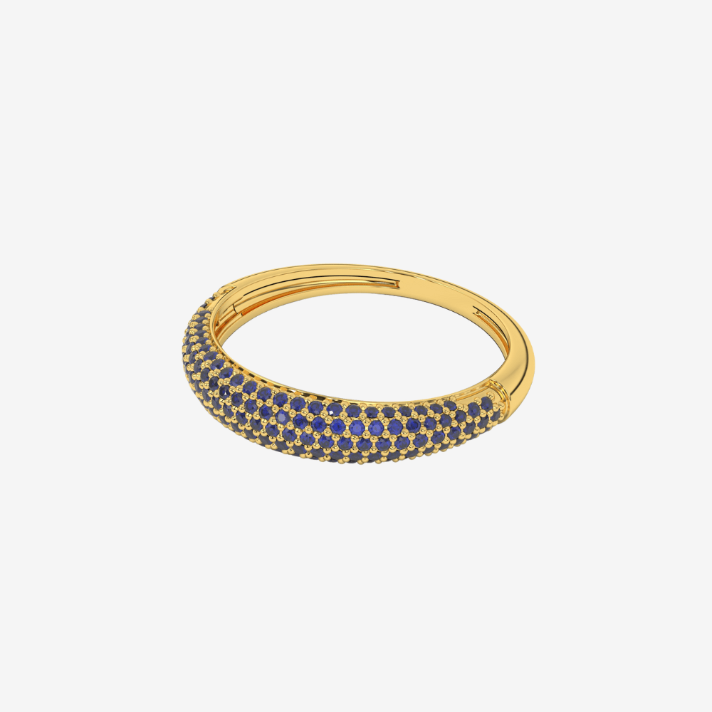 "Nilly" Dôme Pavé Diamond Ring - Sapphire - Goldie Paris Jewellery