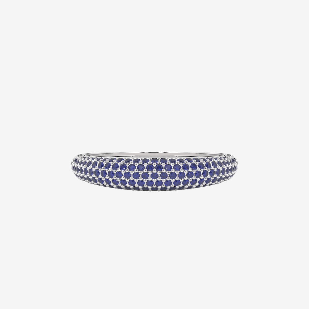 "Nilly" Dôme Pavé Diamond Ring - Sapphire - Goldie Paris Jewellery