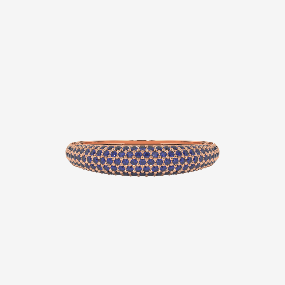 "Nilly" Dôme Pavé Diamond Ring - Sapphire - Goldie Paris Jewellery