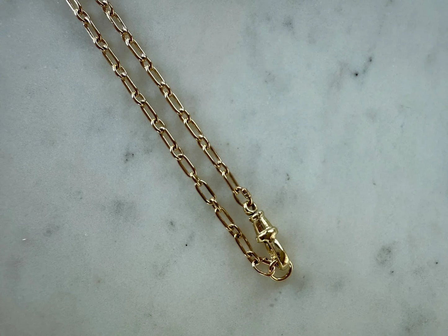 Paperclip Figaro Chain Necklace with Swivel Clasp - Goldie Paris Jewellery