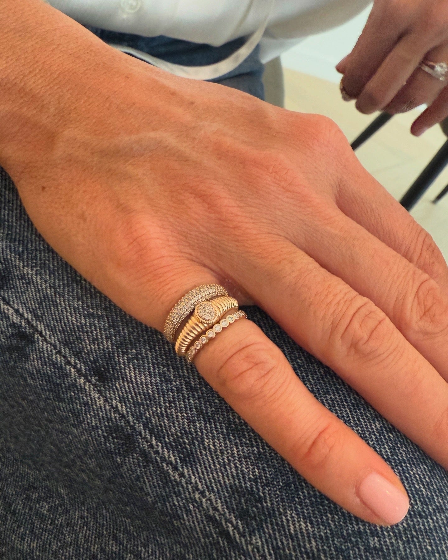 "Rachel" Fluted Diamond Ring - Goldie Paris Jewellery