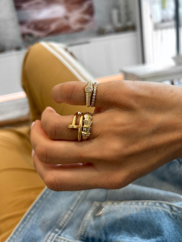 "Rachel" Fluted Diamond Ring - Goldie Paris Jewellery