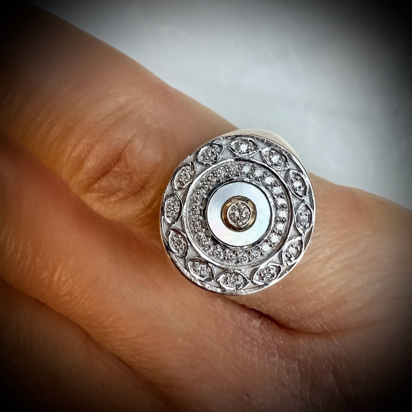 Sultana Diamond and Pearl Ring - Goldie Paris Jewellery