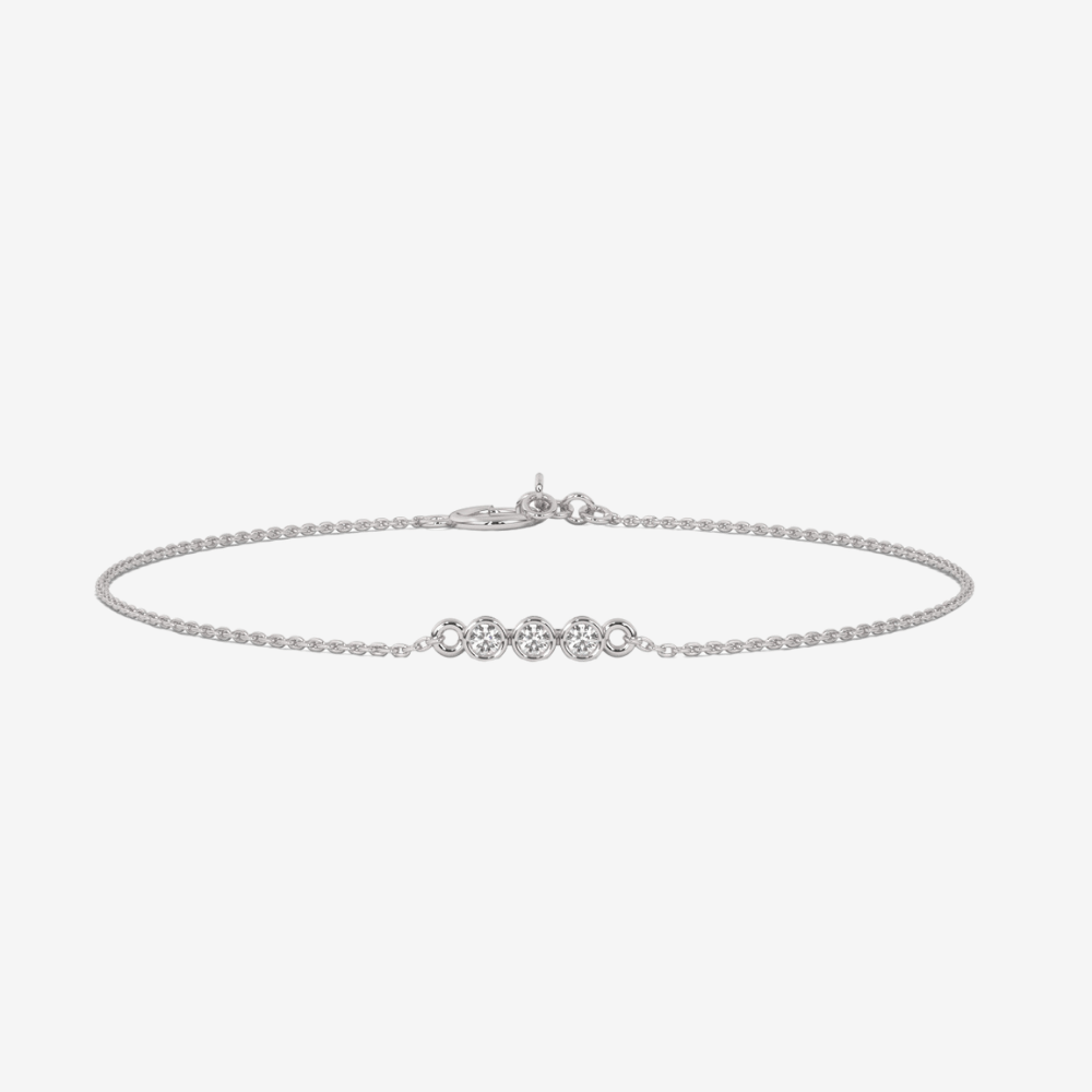 Three Bezel set Diamonds Bracelet - Goldie Paris Jewellery