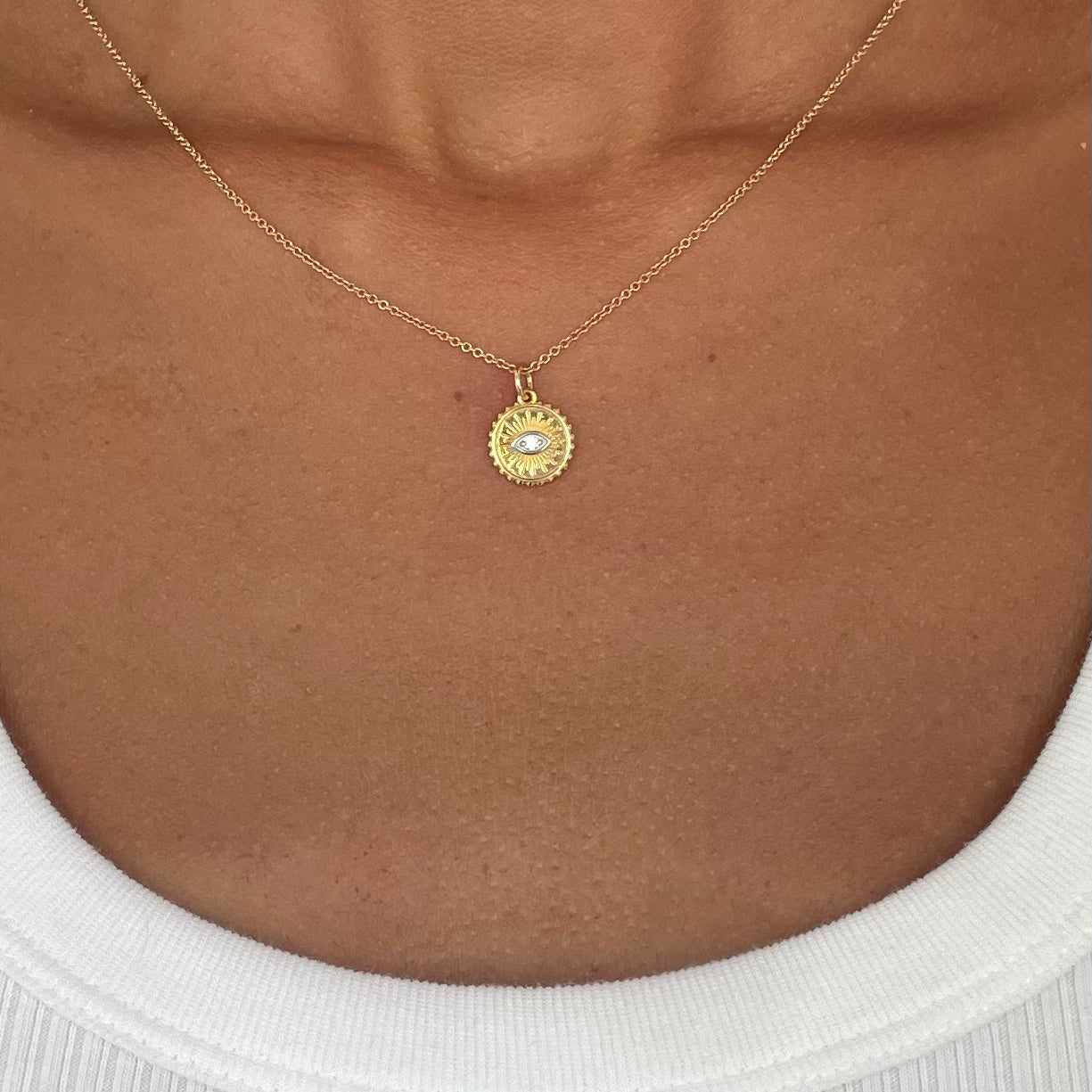 Token Evil Eye Pendant - Goldie Paris Jewellery