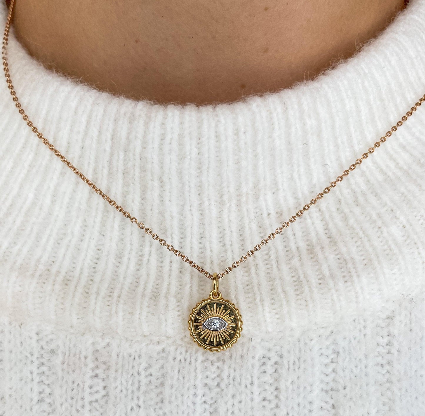 Token Evil Eye Pendant - Goldie Paris Jewellery