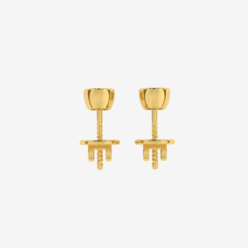 Bezel-Set Classic Diamond Stud Earring - - Jewelry - Goldie Paris Jewelry - Bezel Earring
