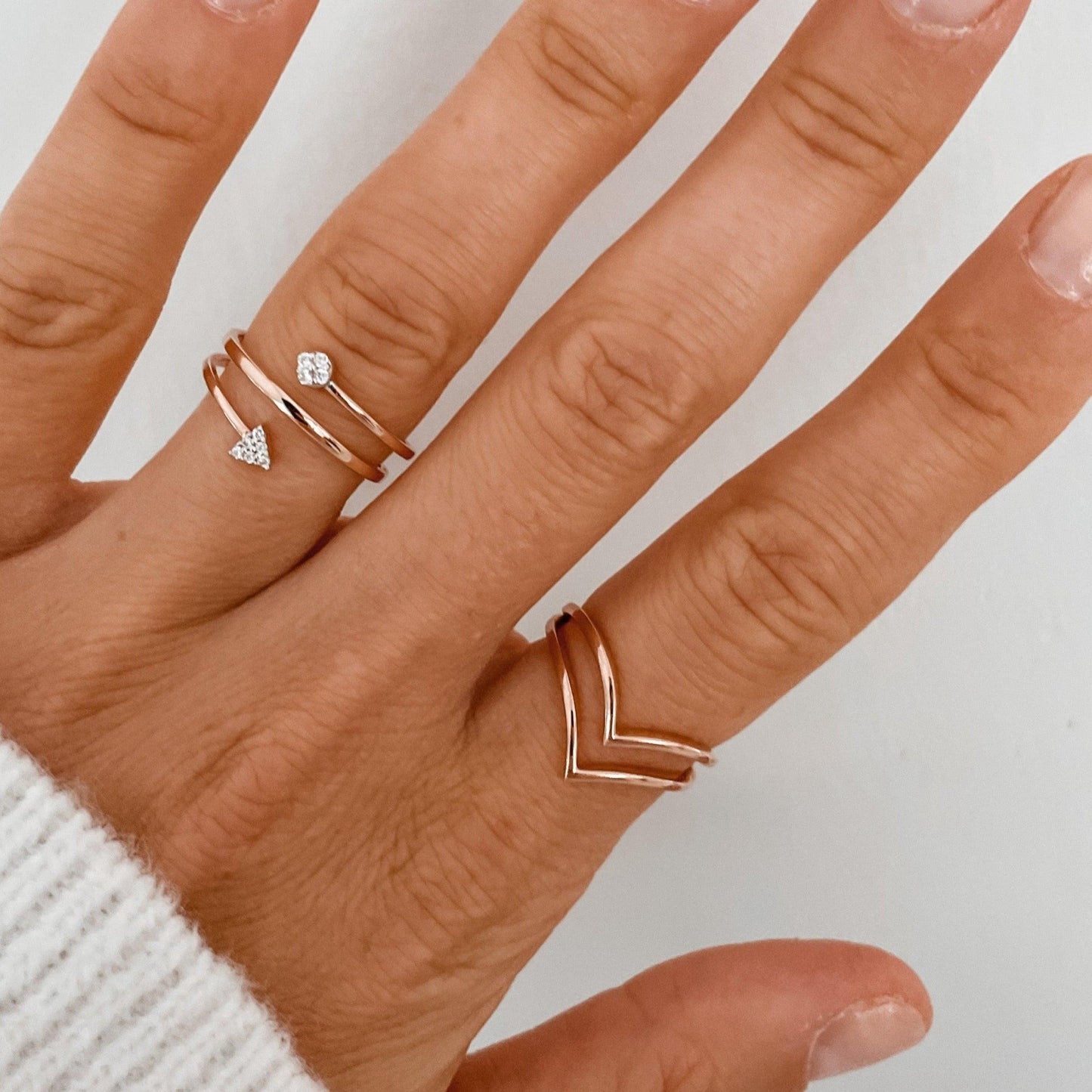 Double V Statement Ring - - Jewelry - Goldie Paris Jewelry - Ring statement