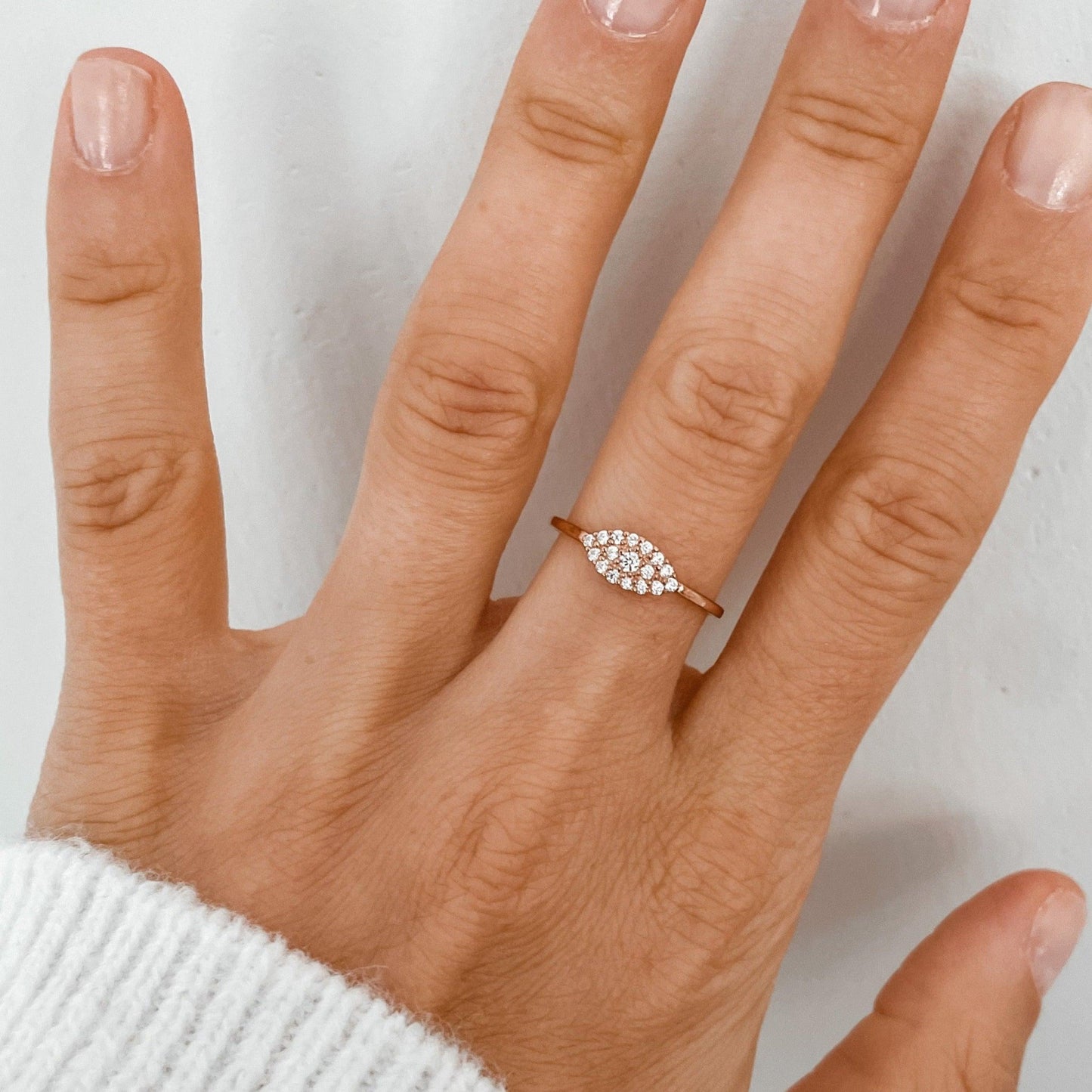"Rachel" Evil Eye Pavé Diamond Ring - - Jewelry - Goldie Paris Jewelry - Ring
