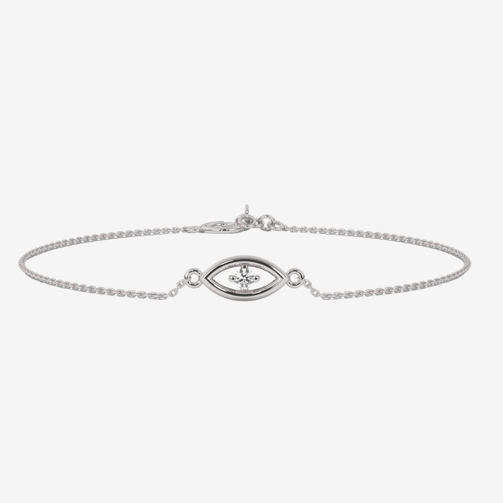 Evil Eye Single Diamond Bracelet - Goldie Paris Jewellery