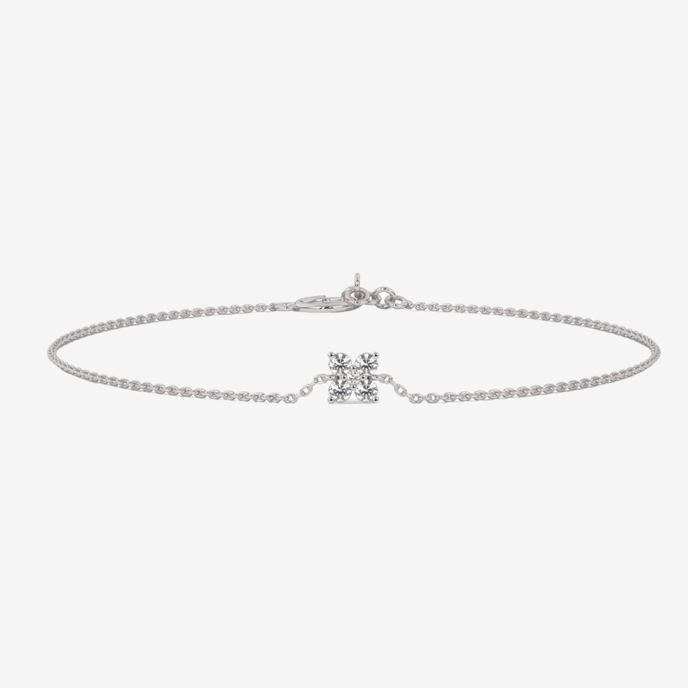 Flower Diamonds Bracelet - 14k White Gold - Jewelry - Goldie Paris Jewelry - Bracelet