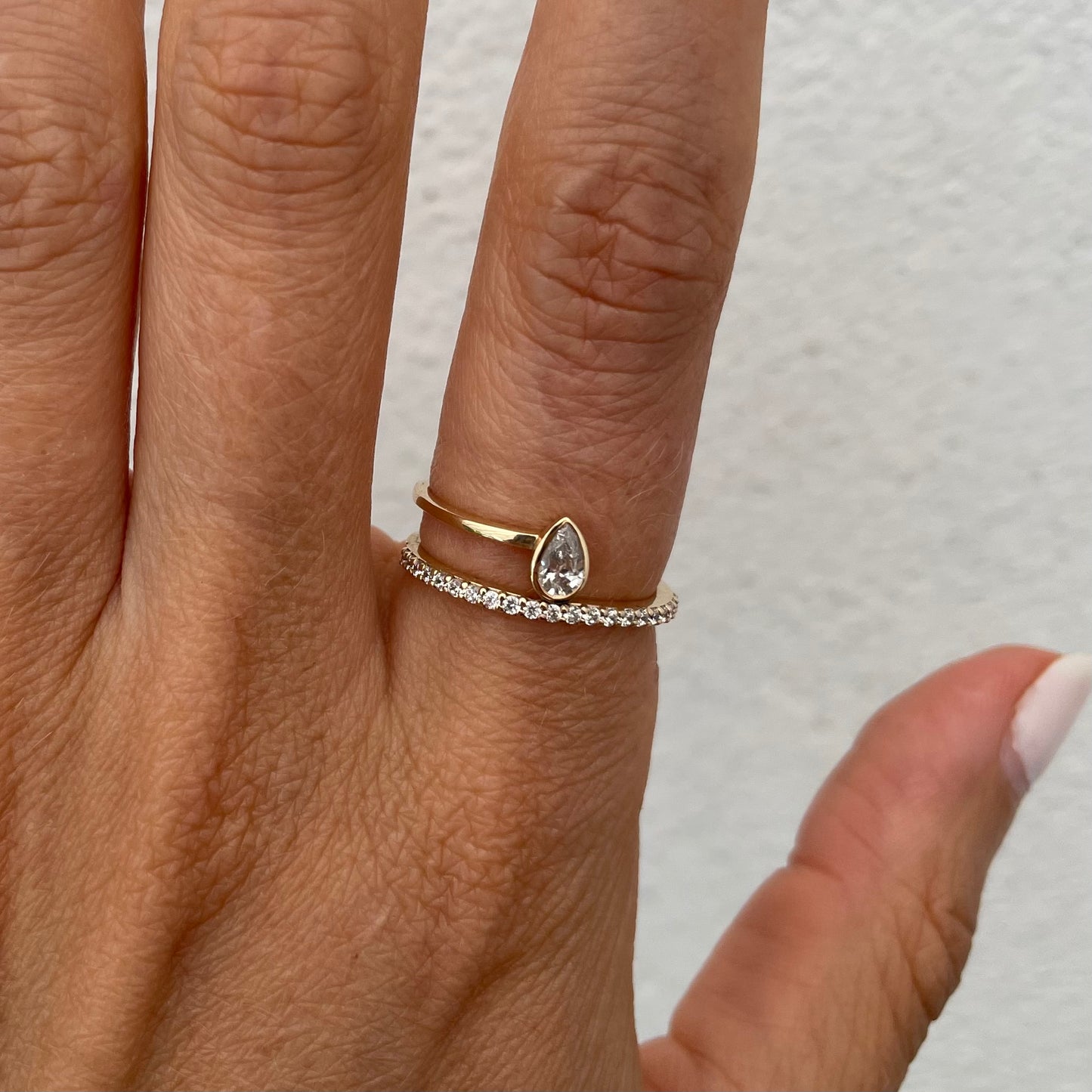 "Noa" Pear and Pavé Diamond Ring - - Jewelry - Goldie Paris Jewelry - Pavé Ring statement