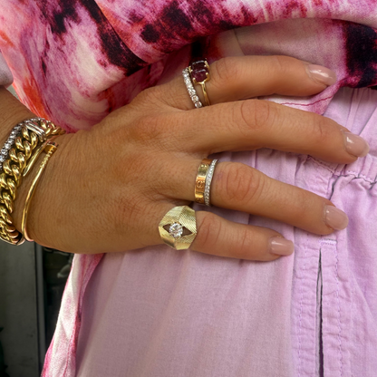 Yasmine Fluted Diamond Ring