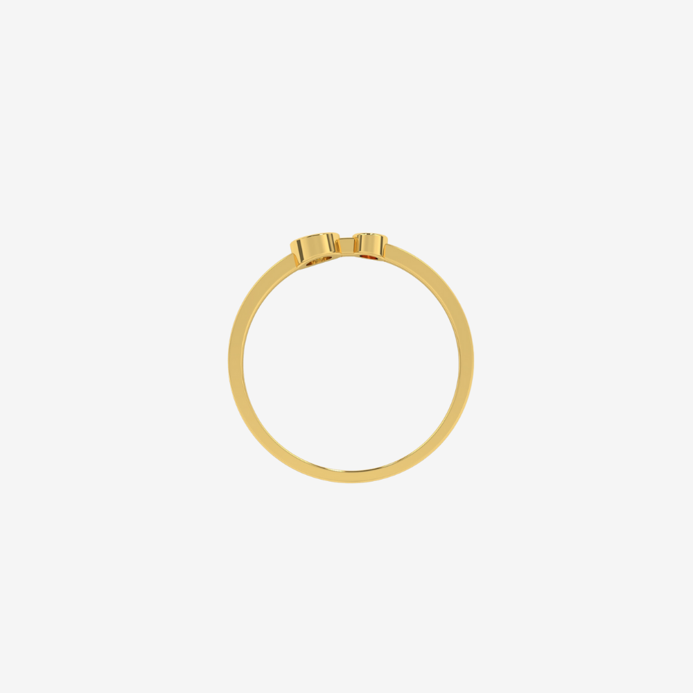 "Jude" Two Bezel set diamond Ring- Pink - - Jewelry - Goldie Paris Jewelry - Bezel Ring