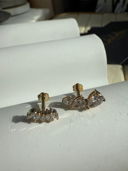 Marquise Crown Flat-Back Stud