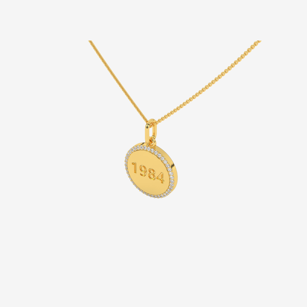 Personalised Diamond Medallion Pendant - - Jewelry - Goldie Paris Jewelry - Moms Pavé Pendant
